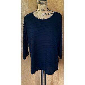 SIMPLY VERA VERA WANG Women's Black Pullover Top 3/4 Sleeve Size XL NEW NO TAG